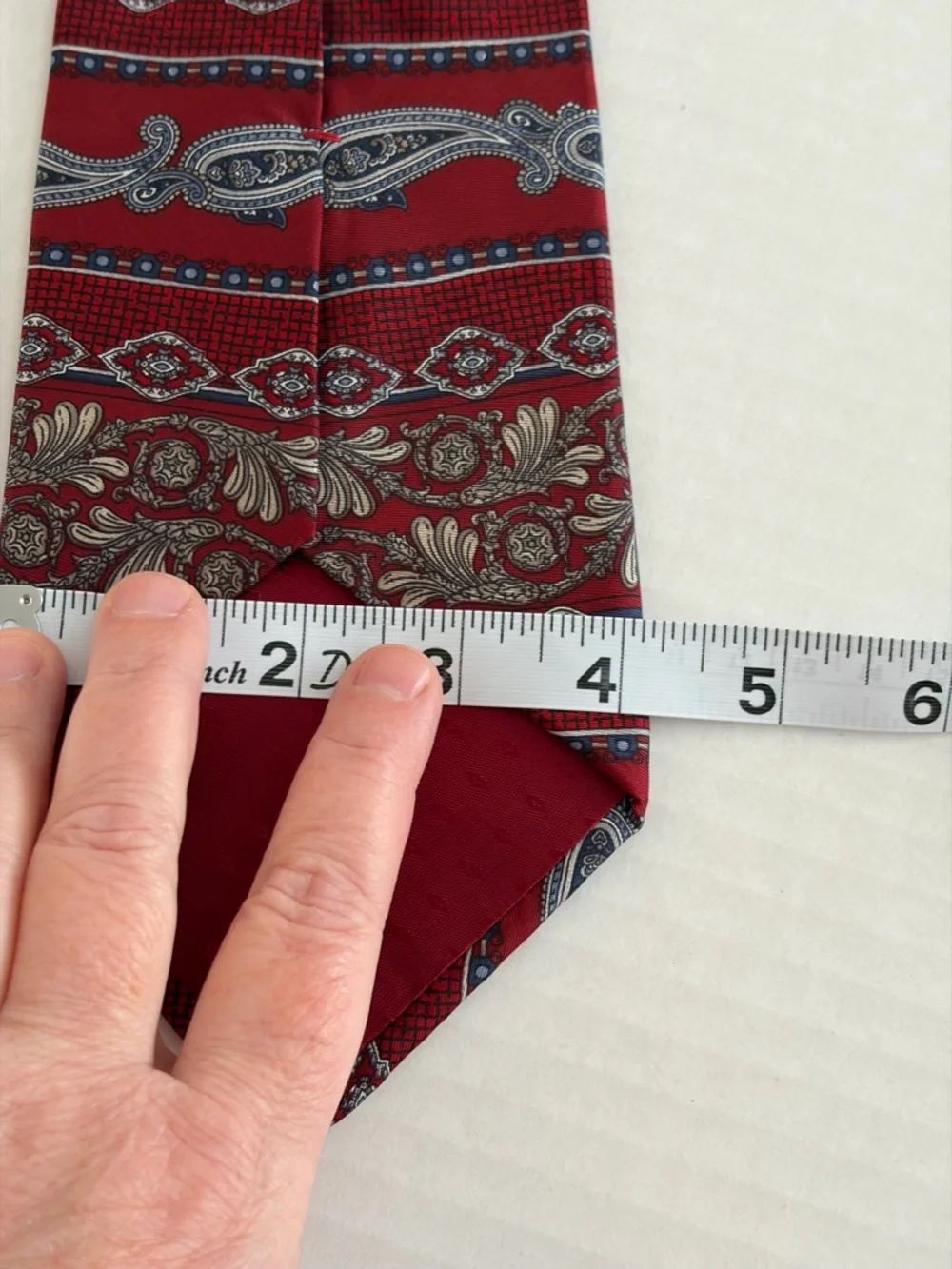 Vintage Arrow Red Paisley Silk Tie Italian Silk Classic Wide Necktie